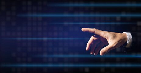 hand touching The metaverse universe,Digital transformation conceptual for next generation...