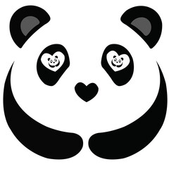 panda and heart