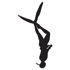 Fototapeta premium Silhouette of free diver icon vector illustration
