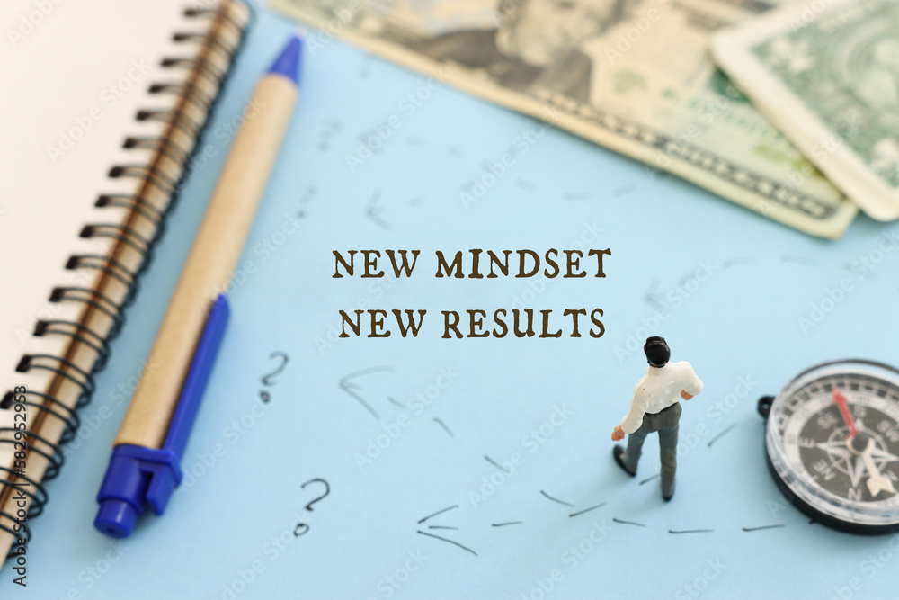Poster concept image of man thinking about solving a problem and looking for a right way