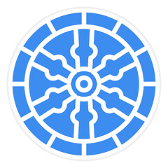 Vector Design Wooden Wheel Icon Style