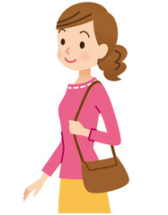 お出かけする若い女性　通勤　ショッピング
