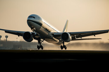 Boeing 777 beim Abheben am JFK Airport - obrazy, fototapety, plakaty