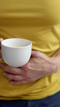 Coffee Stomach Ache. Digesting Acid Pain