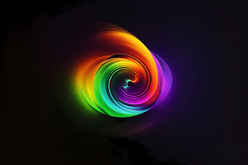Fluid Geometry: Futuristic Rainbow Three-Dimensional in Bright Neon Colors, vector, three-dimensional, modern, decoration, futuristic, banner, bright, background, motion, geometric Generative AI