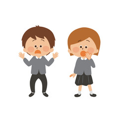 驚く子供のイラスト素材