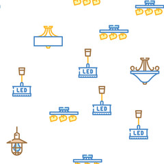 lamp ceiling light interior home vector seamless pattern