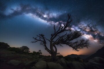 The milky way spreading across the sky