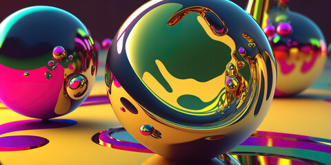Abstract liquid vibrant colours, very colourful, ray tracing, unity URP shaders