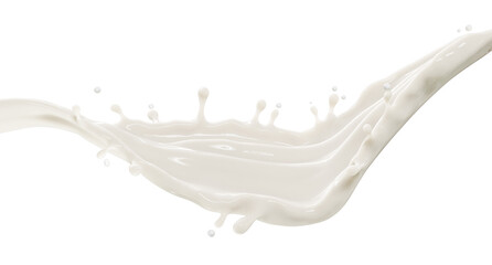 abstract  beauty  realistic milk shape splash isolated on white background. 3D Rendering. PNG files.