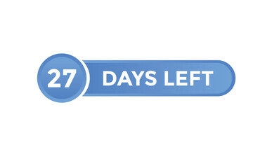 27 days Left countdown template. 27 day Countdown left banner label button eps 10