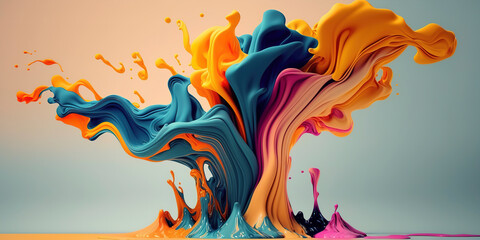 ABSTRACT PAINT SPLASH LIQUID WALLPAPER WITH PASTEL COLORS