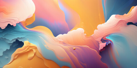 Vast Abstract Pastel Colored Wallpaper Panorama