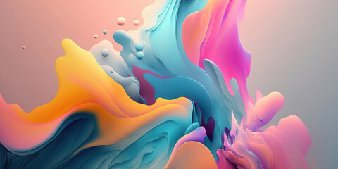 Broad Abstract Wallpaper with Gentle Pastel Color Palette