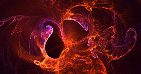 3D rendering abstract colorful fractal light background