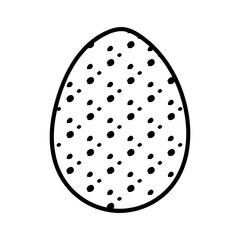 Hand drawn doodle icon of Easter egg with cute small decorations
