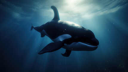 Orca, Underwater, Generative AI, Illustration