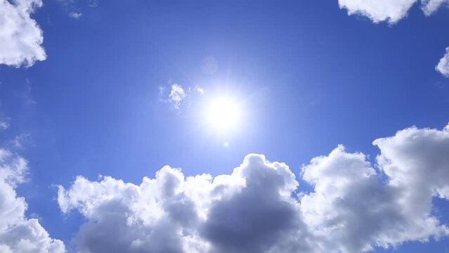 青空と雲　太陽の光　等倍速