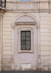 Fototapeta na wymiar Piazza Navona Square Building Facade Detail with Window in Rome, Italy