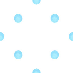 seamless pattern on white background blue watercolor circles vector