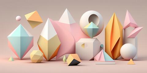 colorful geometric shapes with pastel tones