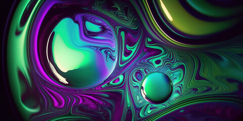 Iridescent abstract liquid marbeled background texture