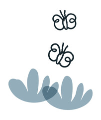 Grass and butterfly vector