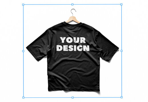 Mockup of customizable color t-shirt available against customizable color background