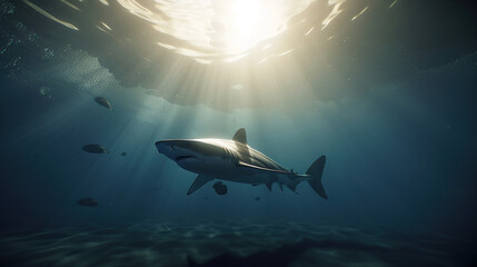 Shark, Jaws, Underwater, Generative AI, Illustration
