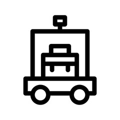 airport trolley icon or logo isolated sign symbol vector illustration - high-quality black style vector icons
