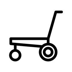 airport trolley icon or logo isolated sign symbol vector illustration - high-quality black style vector icons
