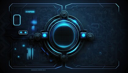 Fototapeta premium Dark blue technology background for cybersecurity and tech concept designs