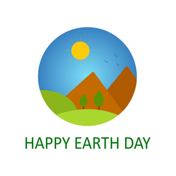 earth day vector background with sun