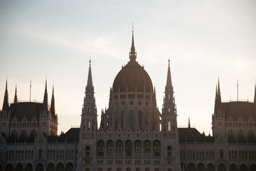 The Hungarian parliament building in Budapest, Hungary.