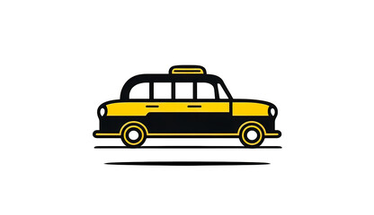 Creative illustration, taxi car isolated, generative AI.