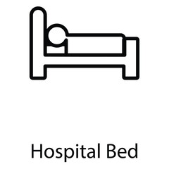 Hospital bed icon design stock illustration