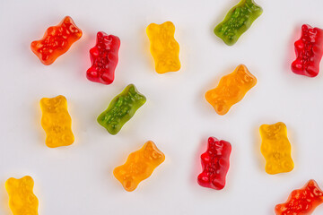 jelly bears candy isolated on a white background. Jelly Bean.