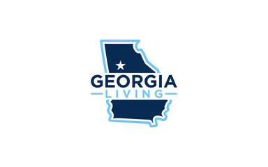 Map of Georgia Living vector template