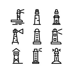 lighthouse icon or logo isolated sign symbol vector illustration - high-quality black style vector icons
