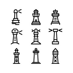 lighthouse icon or logo isolated sign symbol vector illustration - high-quality black style vector icons
