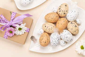 Easter eggs and flowers