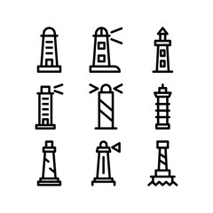 lighthouse icon or logo isolated sign symbol vector illustration - high-quality black style vector icons
