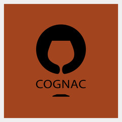 Cognac. Drink Logo. Glass Icon Template. Vector Illustration