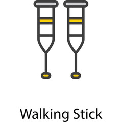 Walking sticks icon design stock illustration