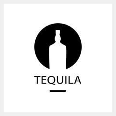 Tequila. Drink Logo. Bottle Icon Template. Vector Illustration
