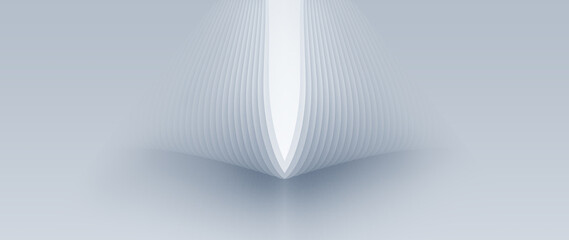 Silver and white abstract curved lines texture texture background, 3D rendering.