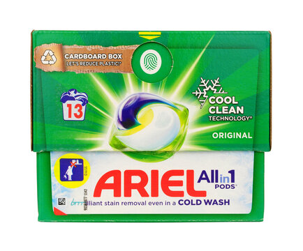 Ariel all in 1 pods original biological detergent cool clean technology in a 254.9g eco click box containing 13 pods