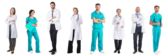 Set of medical staff doctor people