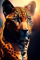 Close up of a leopard - Generative AI