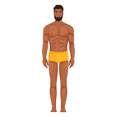 Fototapeta premium Black man nude body full height
